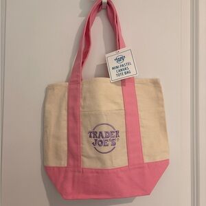 Trader Joe’s Pink & Cream Canvas Tote